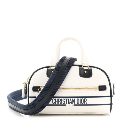 Christian Dior Calfskin Micro Dior Vibe Zip Bowling Bag White 1 of 11