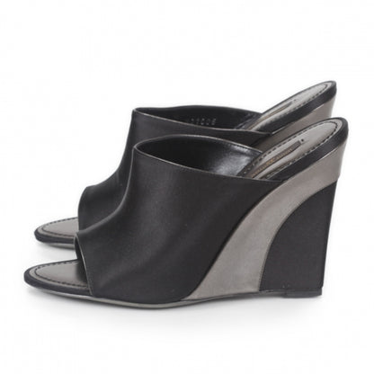 Louis Vuitton Satin Wedges 39 Black 2 of 10