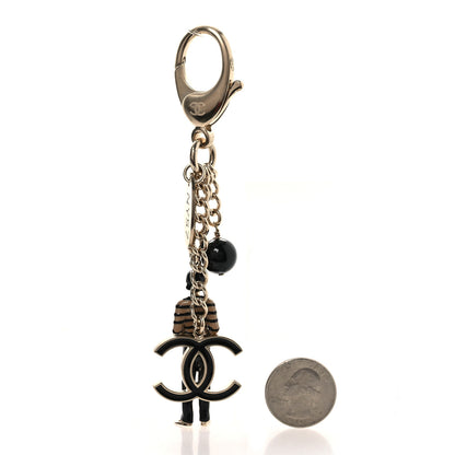 Chanel Enamel Pearl Coco Chanel Bag Charm Gold Black 2 of 4