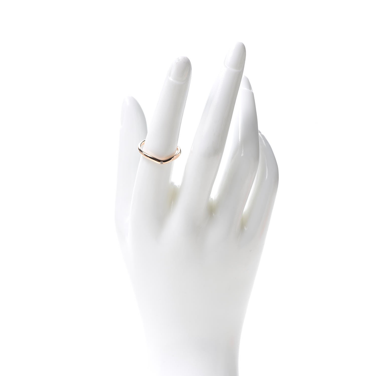 Tiffany 18K Rose Gold Diamond Elsa Peretti Wedding Band Ring 54 7 2 of 4