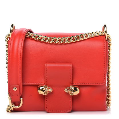Alexander McQueen Calfskin Small Twin Skull Chain Crossbody Red 1 of 10