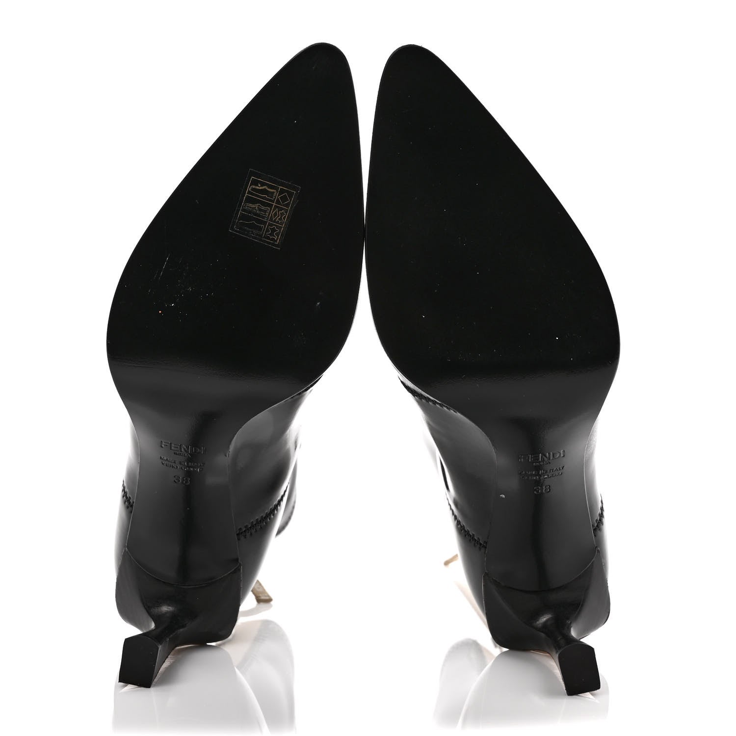 Fendi Glossy Neoprene FFrame Ankle Boots 38 Black 6 of 8