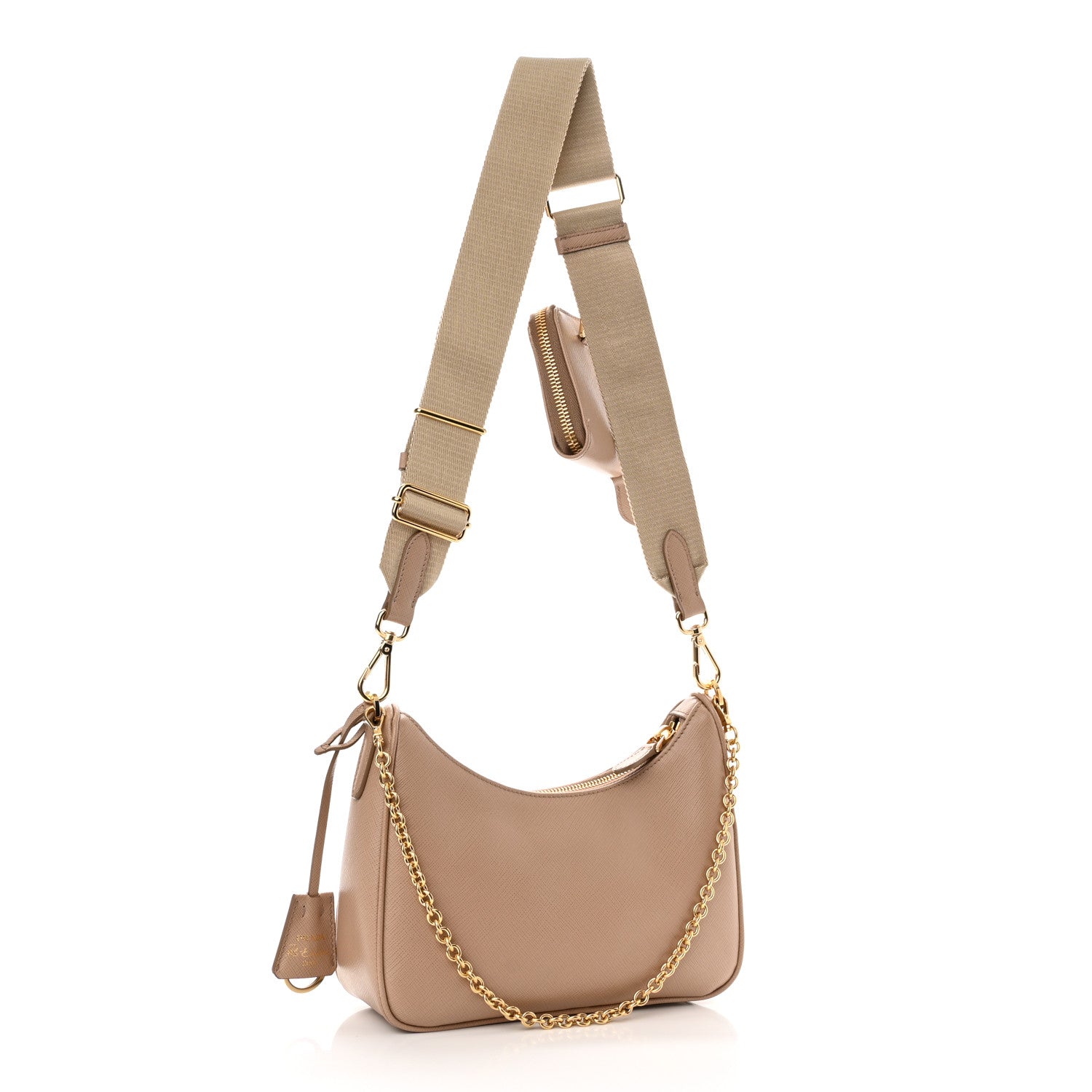 Prada Saffiano Re-Edition 2005 Shoulder Bag Cammeo Beige 3 of 12