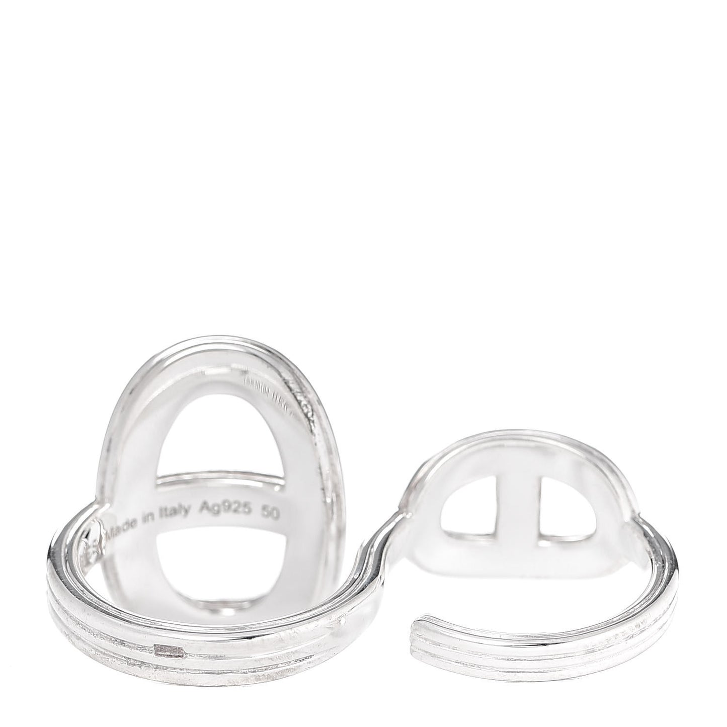 Sterling Silver TGM Chaine d'Ancre 24 Double Ring 50 5.25