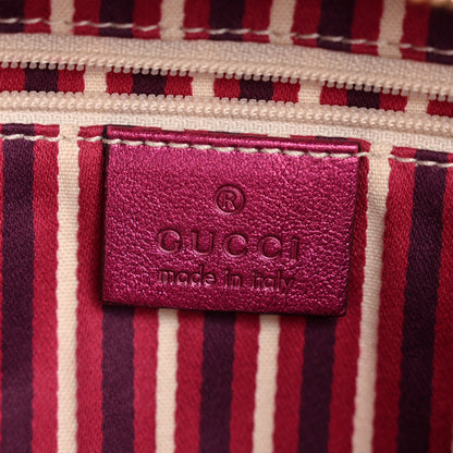 Gucci Metallic Calfskin Monogram Small New Britt Hobo Pink 6 of 15