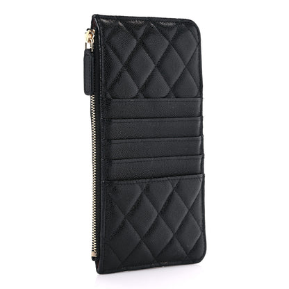 Chanel Caviar Quilted Classic Flat Wallet Pouch Black 3 of 8
