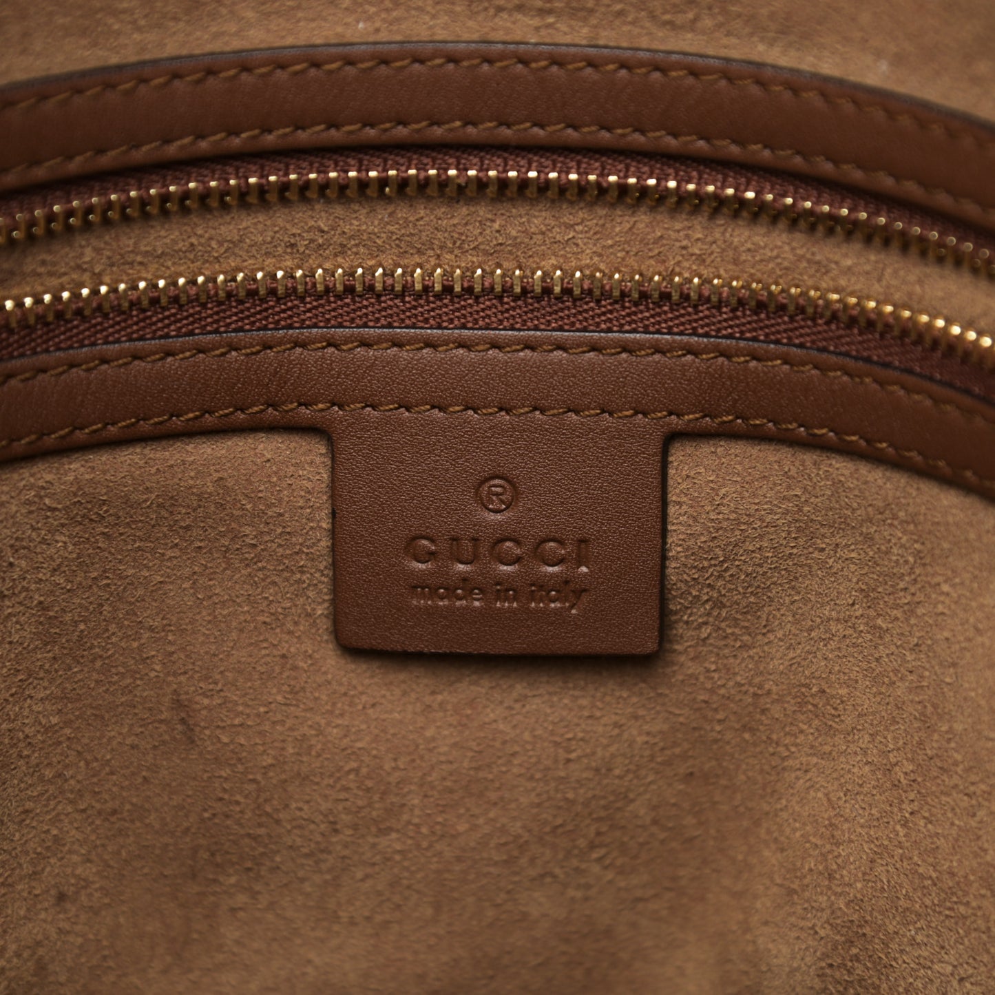 GG Supreme Monogram Large Linea A Hobo Light Brown