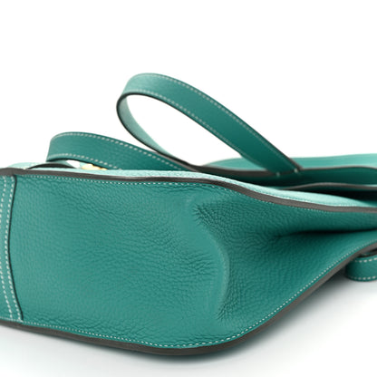 Hermes Taurillon Clemence Halzan 31 GM Vert Verone 9 of 10