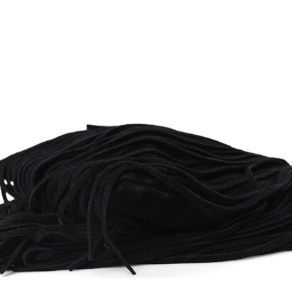 Saint Laurent Suede Calfskin Small Grace Fringed Hobo Bag Rope Black 10 of 10