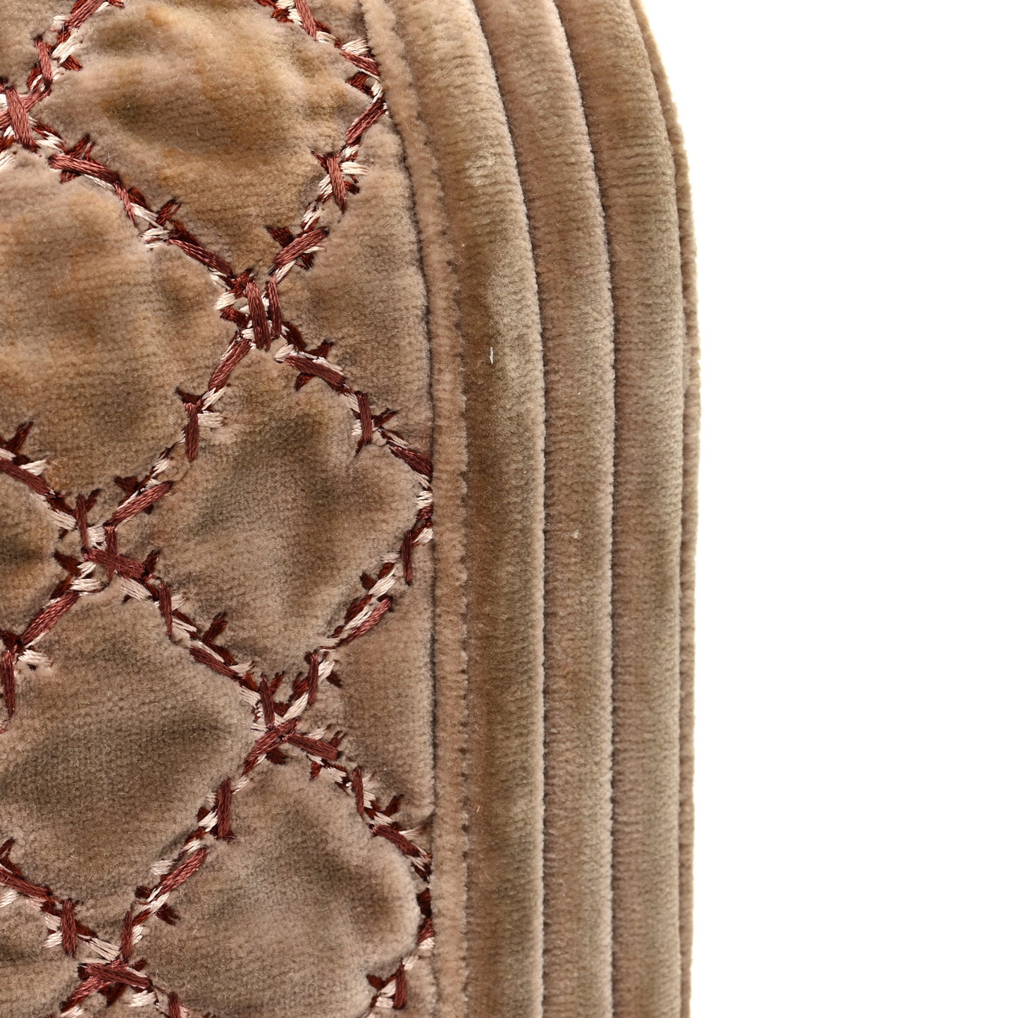 Velvet Tweed Quilted Medium Boy Flap Beige
