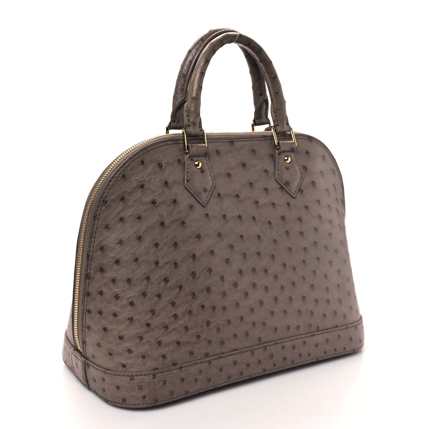 Louis Vuitton Ostrich Alma MM Gris 3 of 9