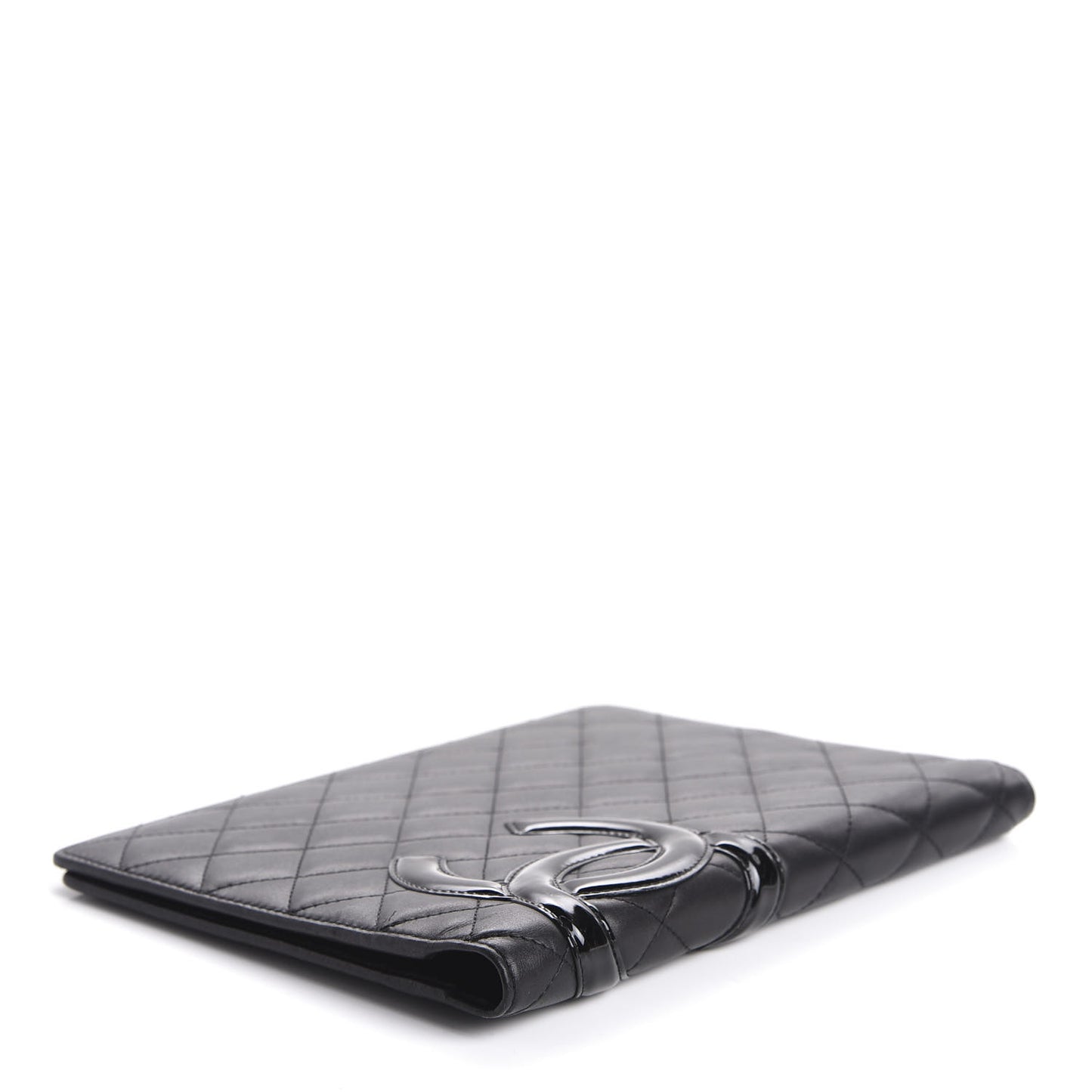Calfskin Quilted Large Cambon Agenda Planner Black