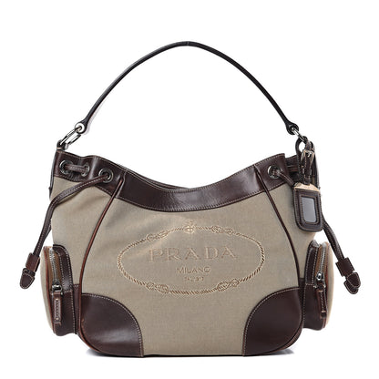 Prada Jacquard Logo Hobo Corda Bruciato 1 of 18