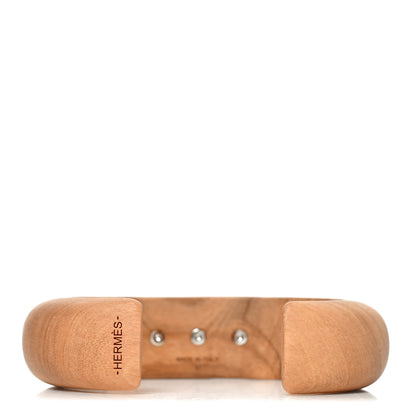 Hermes Olive Wood Medor Cuff Bracelet M 3 of 4