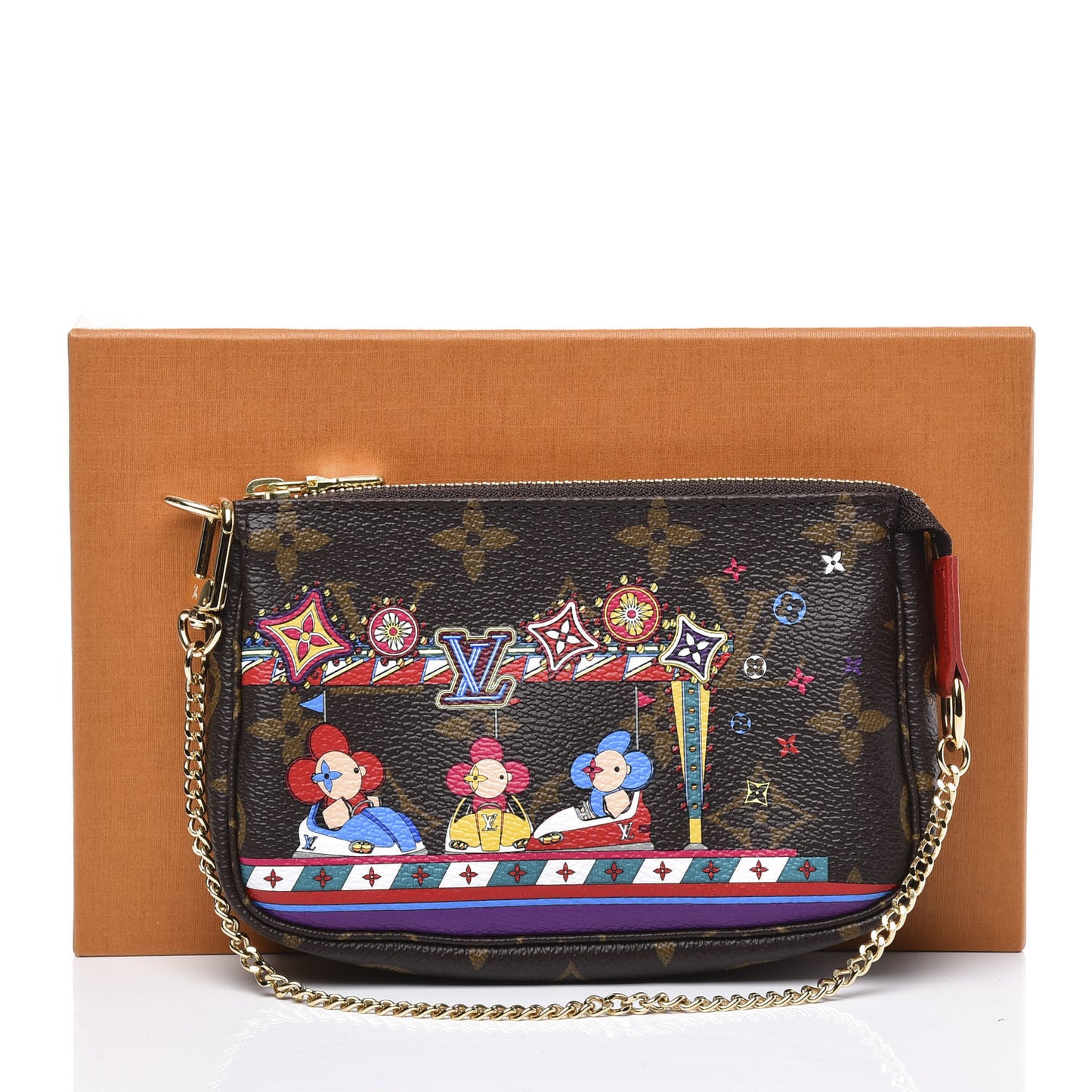 Monogram 2020 Christmas Animation Bumper Cars Mini Pochette Accessories Coquelicot