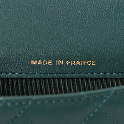 Chanel Lambskin Quilted Top Handle Flap Coin Purse With Chain Green 7 of 12