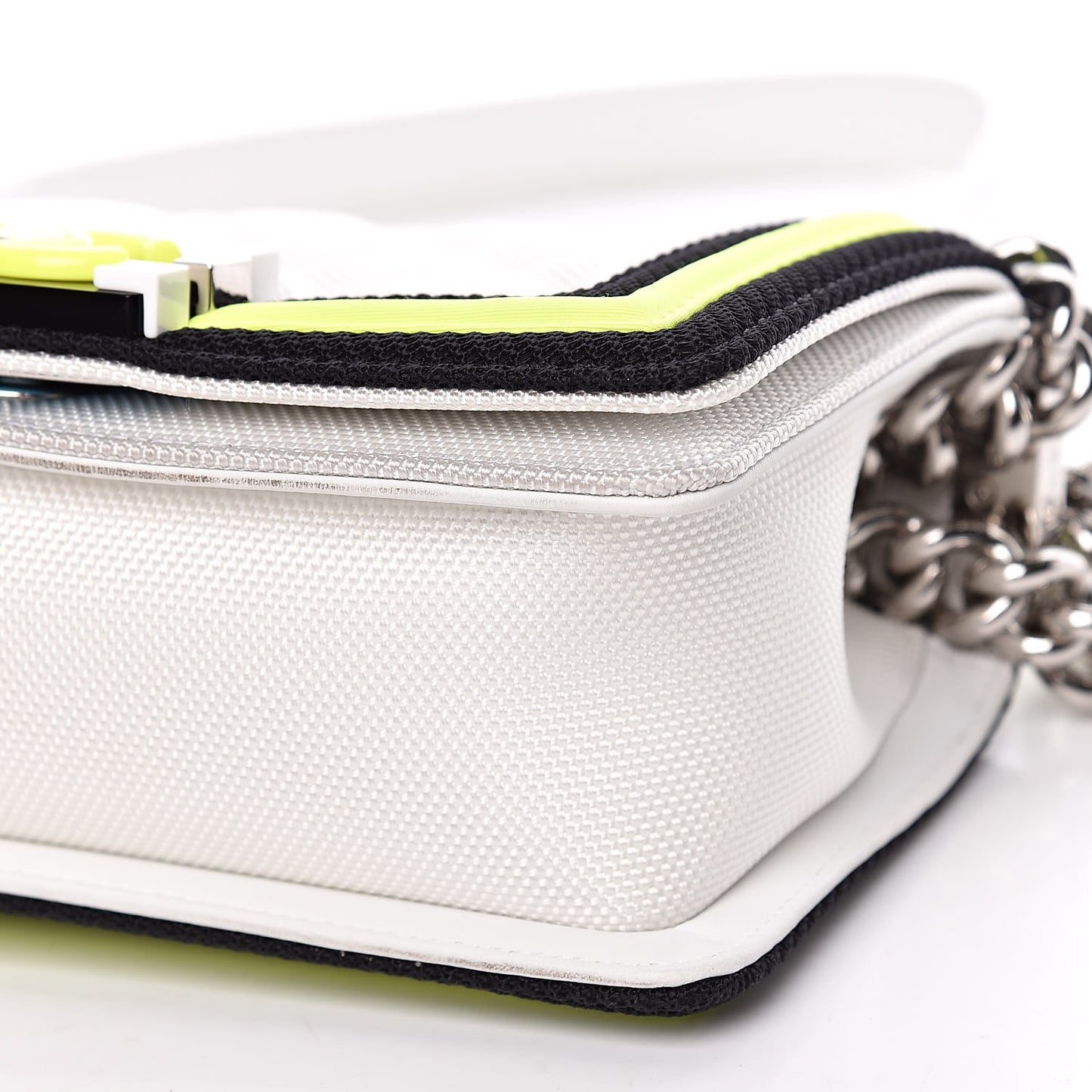 Canvas Quilted Small Fluo Boy Flap White Black Yellow