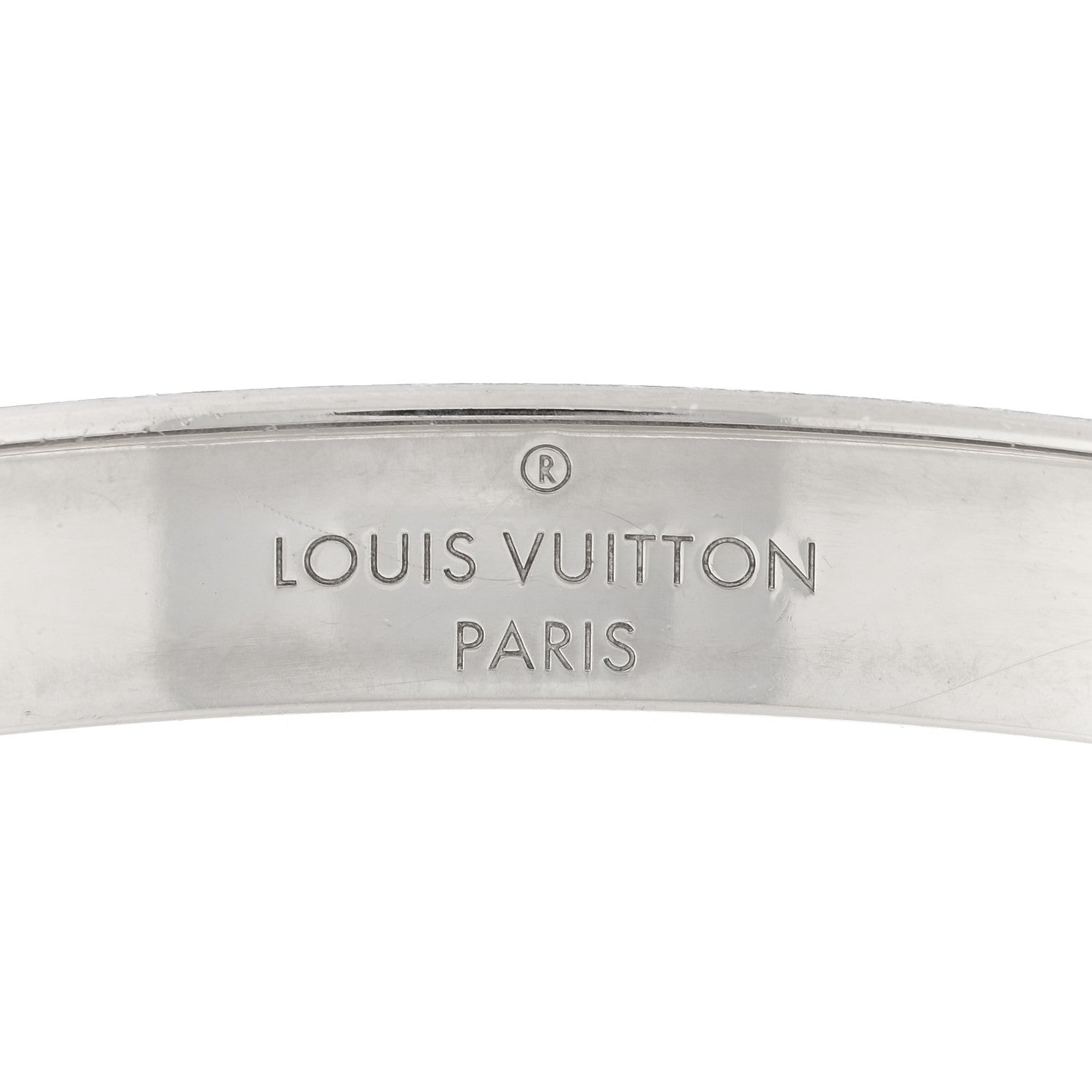 Louis Vuitton Brass Palladium Plated Nanogram Cuff S Silver 3 of 3