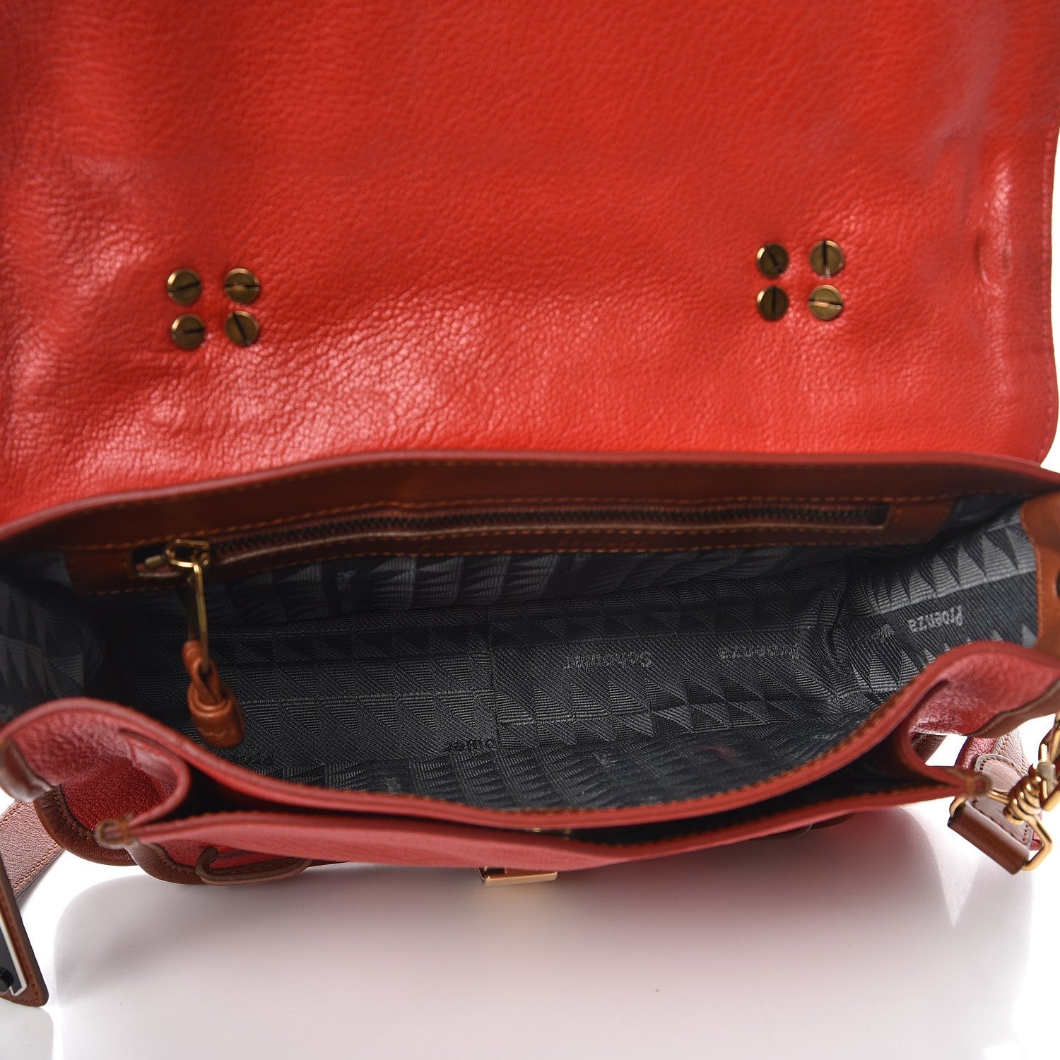 Proenza Schouler Goatskin Calfskin Tiny Preppy PS1 Satchel Mandarin Red 5 of 9