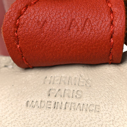 Hermes Milo Lambskin Grigri Rodeo Horse Bag Charm PM Craie Sesame Cornaline 3 of 8