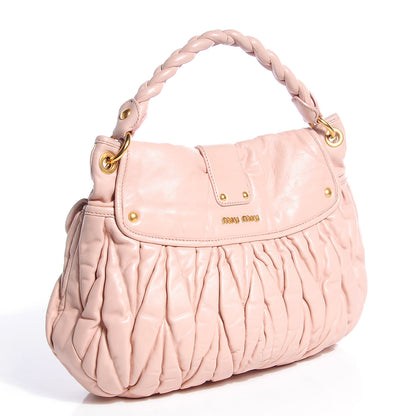 Miu Miu Matelasse Lux Nappa Coffer Hobo Cipria 3 of 10
