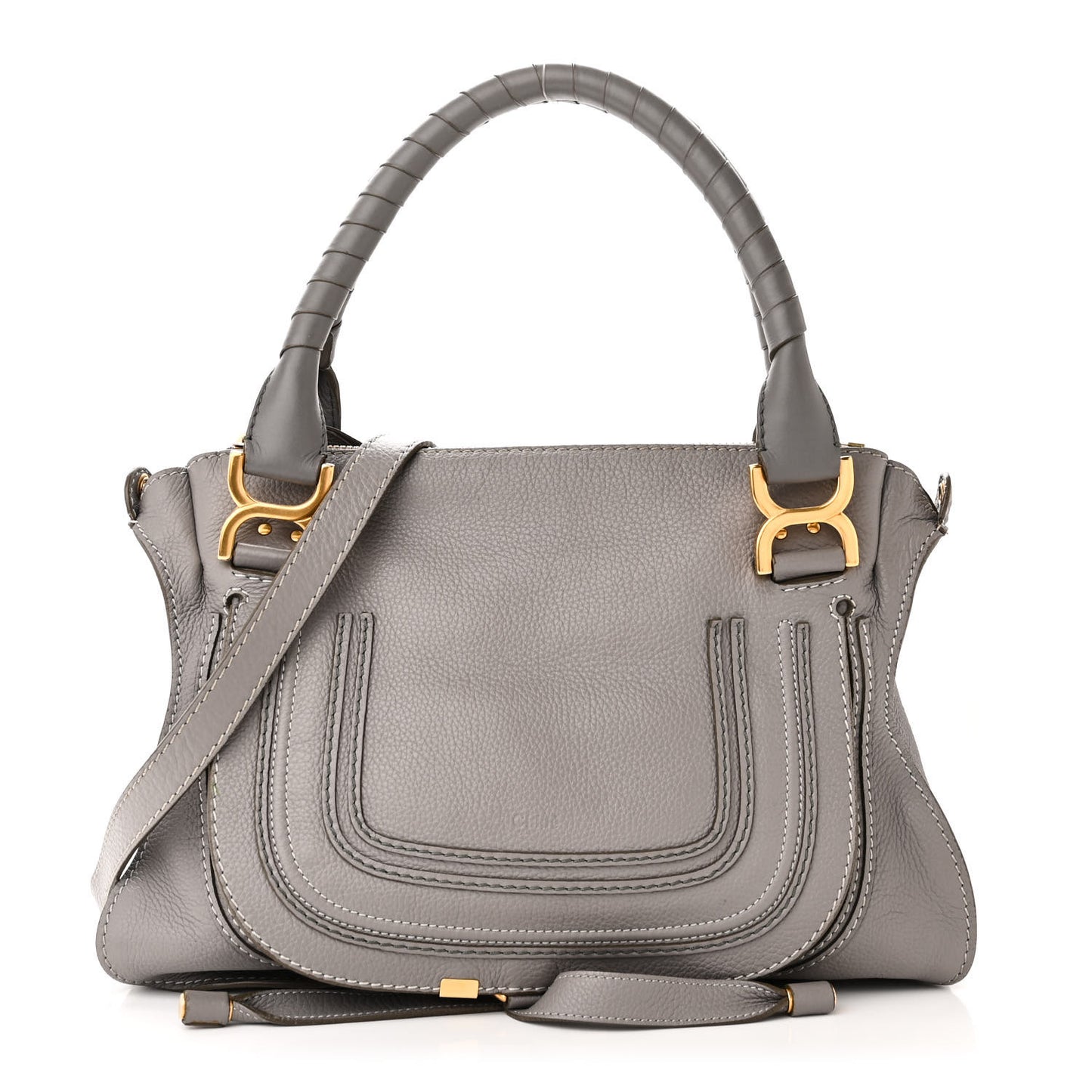Calfskin Medium Marcie Satchel Cashmere Grey