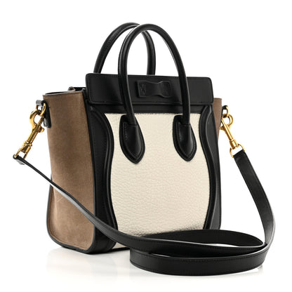 Celine Bullhide Calfskin Nubuck Nano Tri-Color Luggage White 3 of 11
