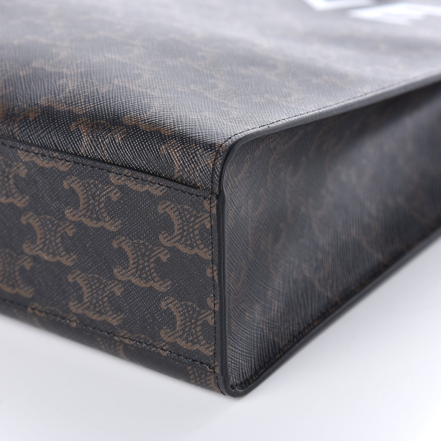 Triomphe Canvas Calfskin Large Vertical Cabas Black