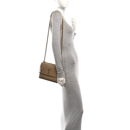 Saint Laurent Calfskin Medium Monogram Sunset Dark Beige 2 of 10