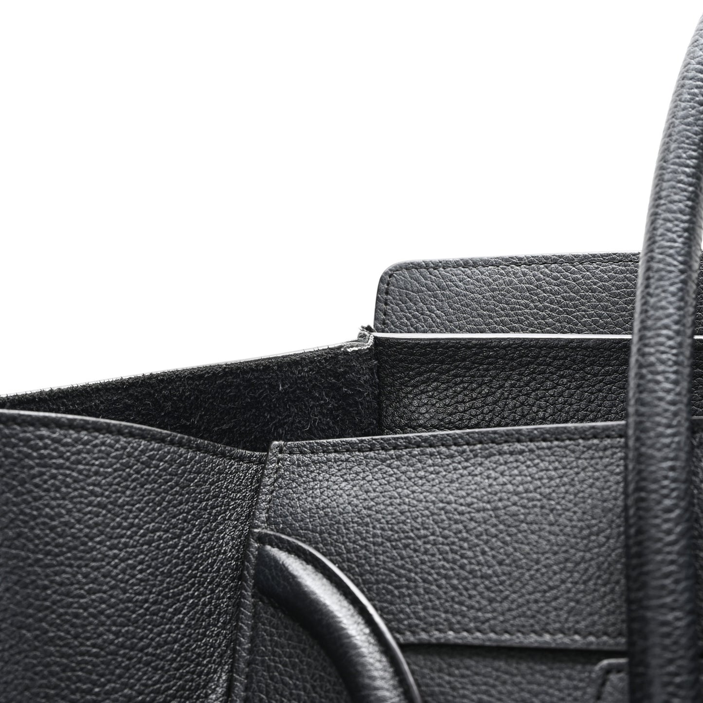 Drummed Calfskin Mini Luggage Black
