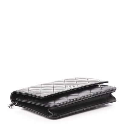 Chanel Lambskin Quilted Wallet On Chain WOC Black 4 of 11
