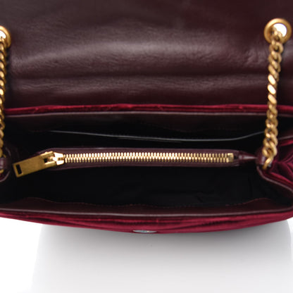 Saint Laurent Velvet Y Quilted Monogram Small Loulou Chain Satchel Burgundy 5 of 7