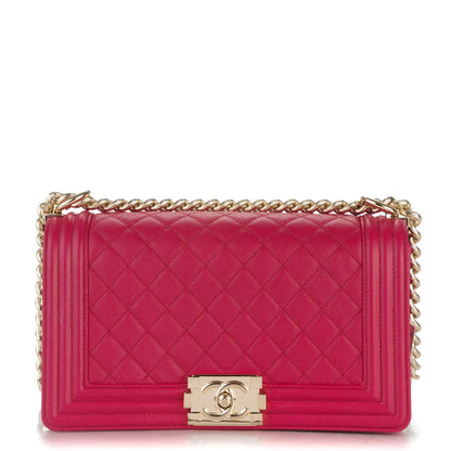 Chanel Caviar Quilted Medium Boy Flap Fuchsia 1 of 7