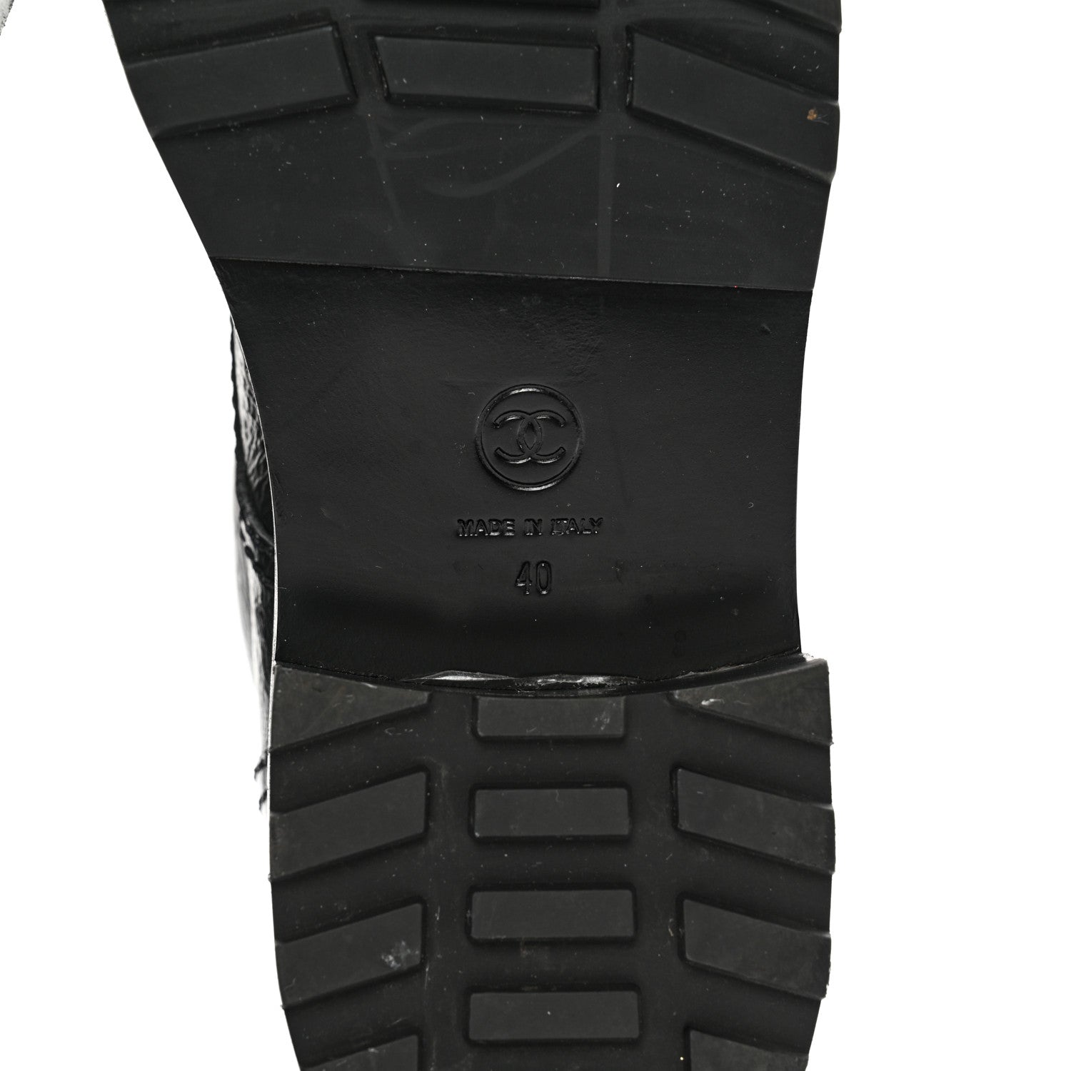Chanel Shiny Calfskin Velvet Pearl Combat Short Boots 40 Black 6 of 13