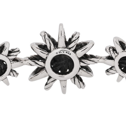 David Yurman Sterling Silver Diamond Starburst Three-Station Bangle Bracelet 3 of 3