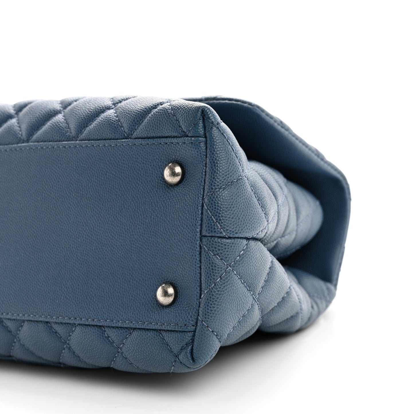 Caviar Quilted Small Coco Handle Flap Blue