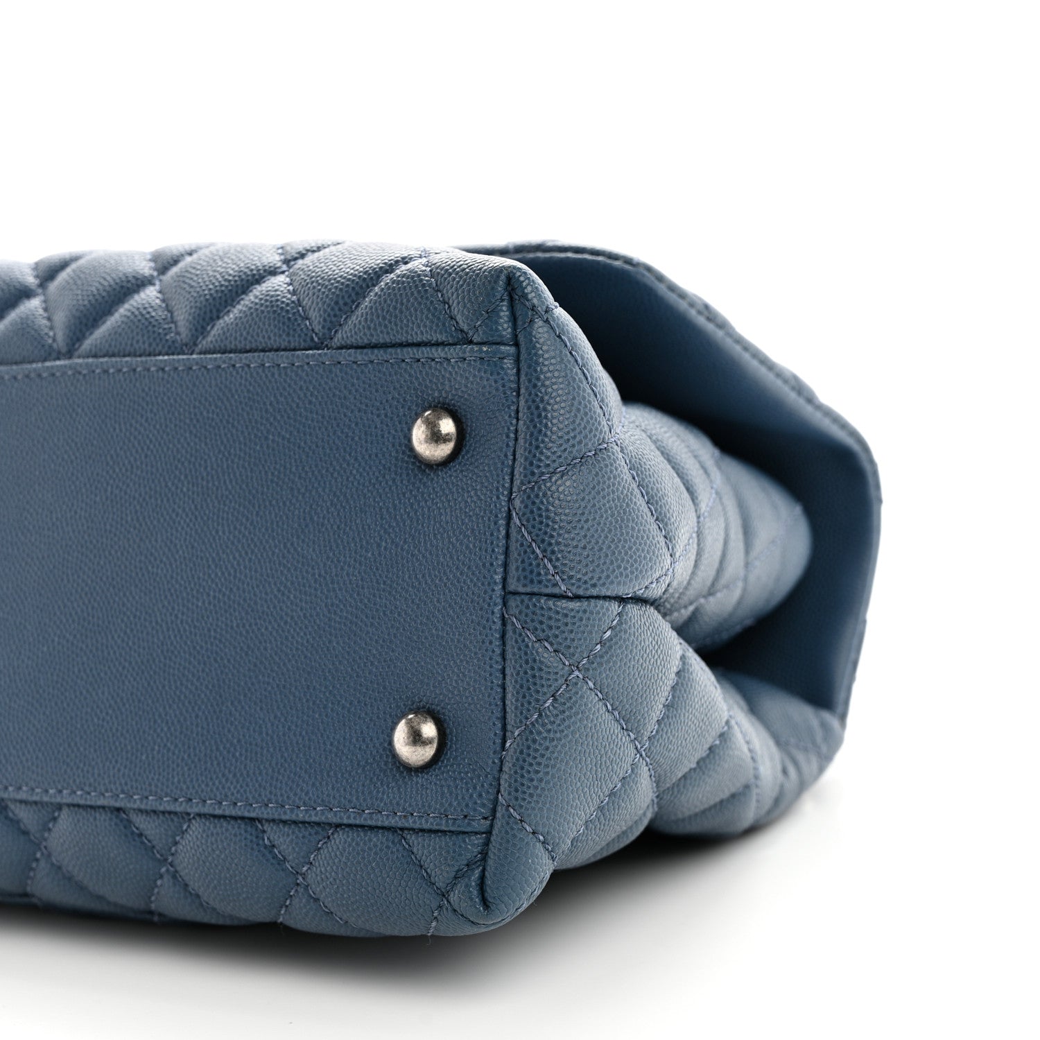 Chanel Caviar Quilted Small Coco Handle Flap Blue 10 of 10