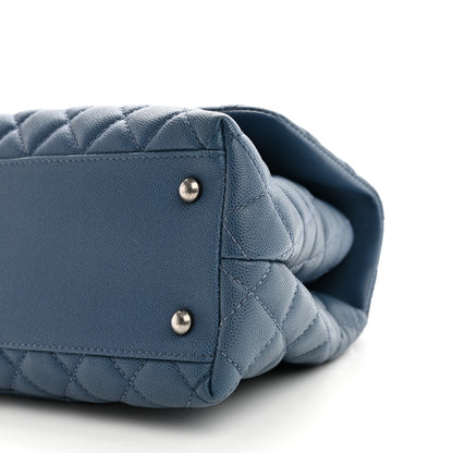 Chanel Caviar Quilted Small Coco Handle Flap Blue 10 of 10