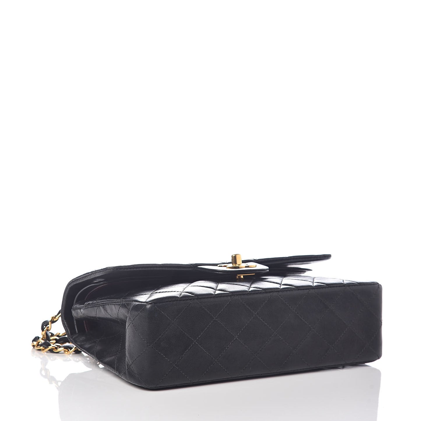Lambskin Quilted Small Double Flap Black