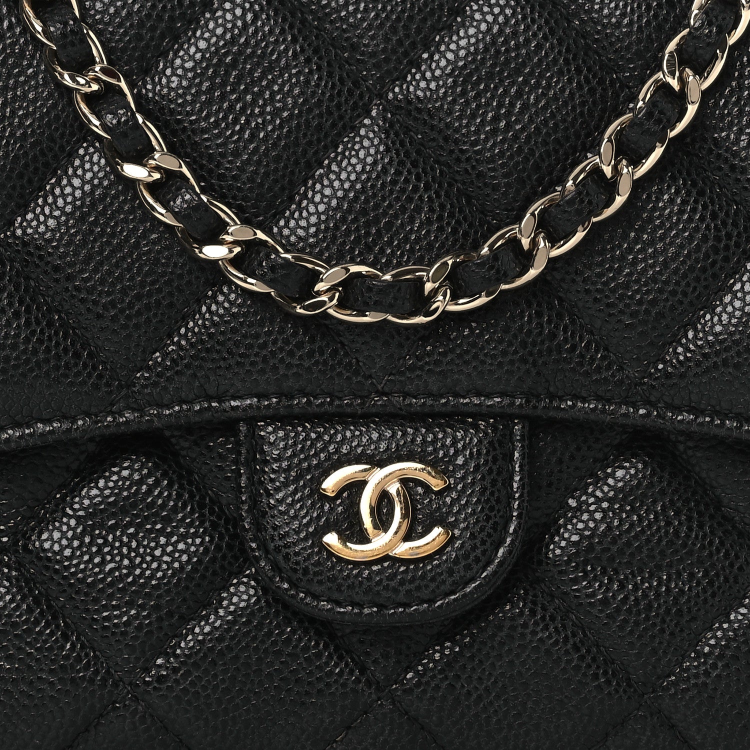 Chanel Caviar Quilted Flap Phone Holder With Chain Black 9 of 15