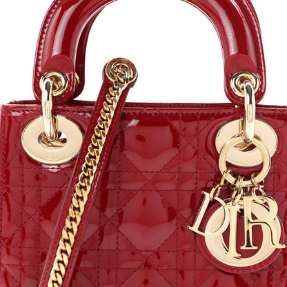 Christian Dior Patent Cannage Mini Lady Dior Red 7 of 10