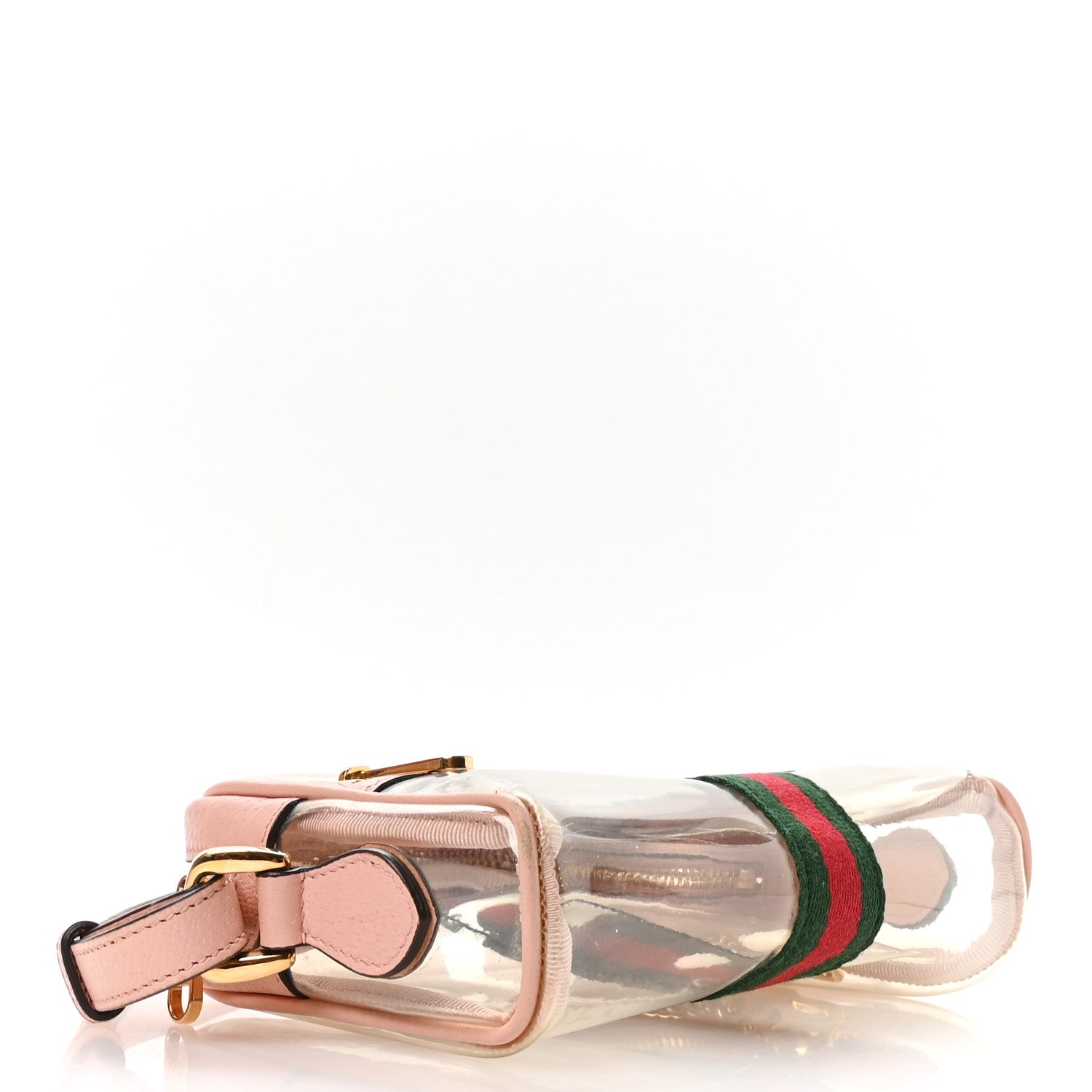 Gucci Vinyl Web Mini Ophidia Transparent Shoulder Bag Perfect Pink 4 of 9