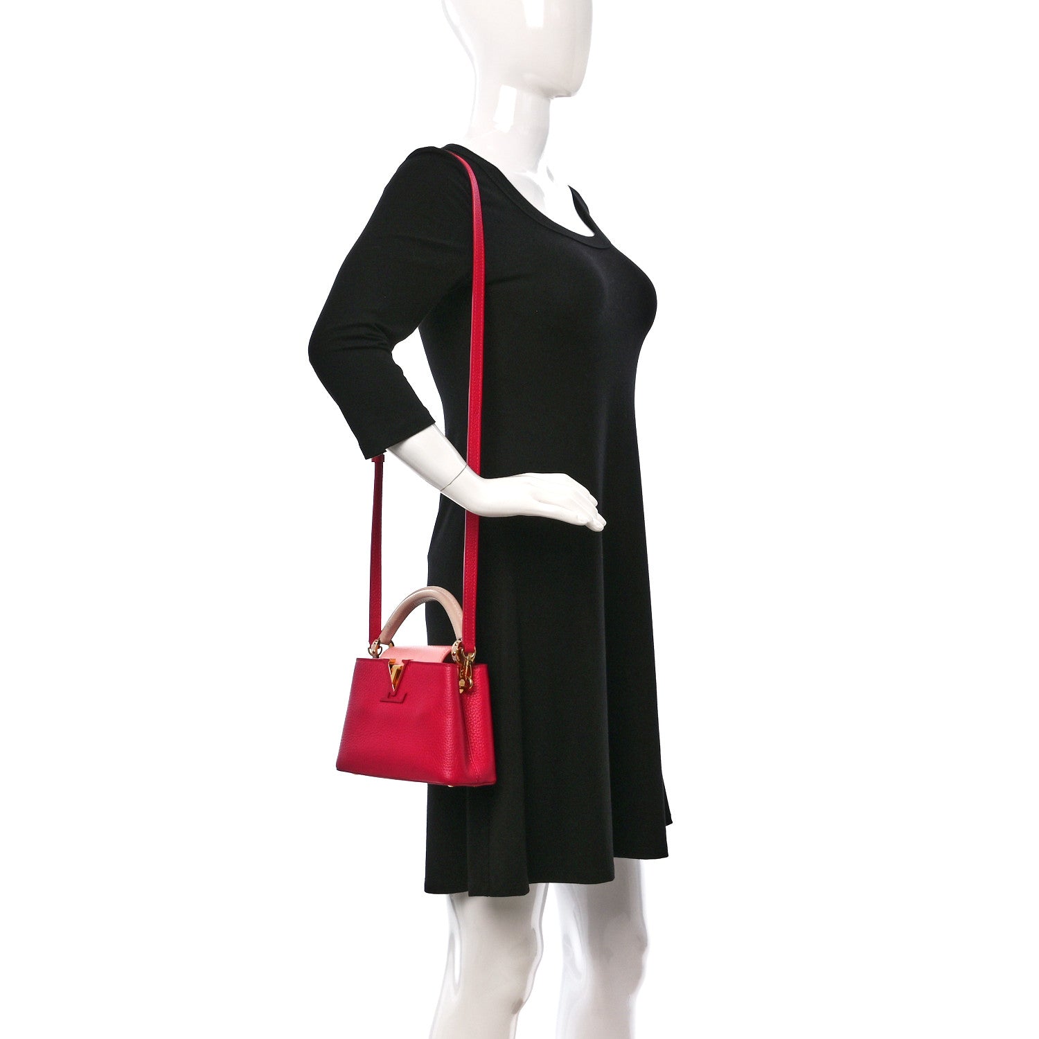Louis Vuitton Taurillon Flower Chain Capucines Mini Rose Pondicherry 2 of 7