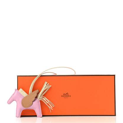 Hermes Milo Lambskin Grigri Rodeo Pegase Horse Bag Charm PM Mauve Sylvestre Craie Chai 5 of 5