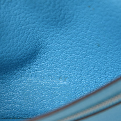 Hermes Chevre Mysore Bearn Gusset Wallet Bleu Azteque 7 of 11