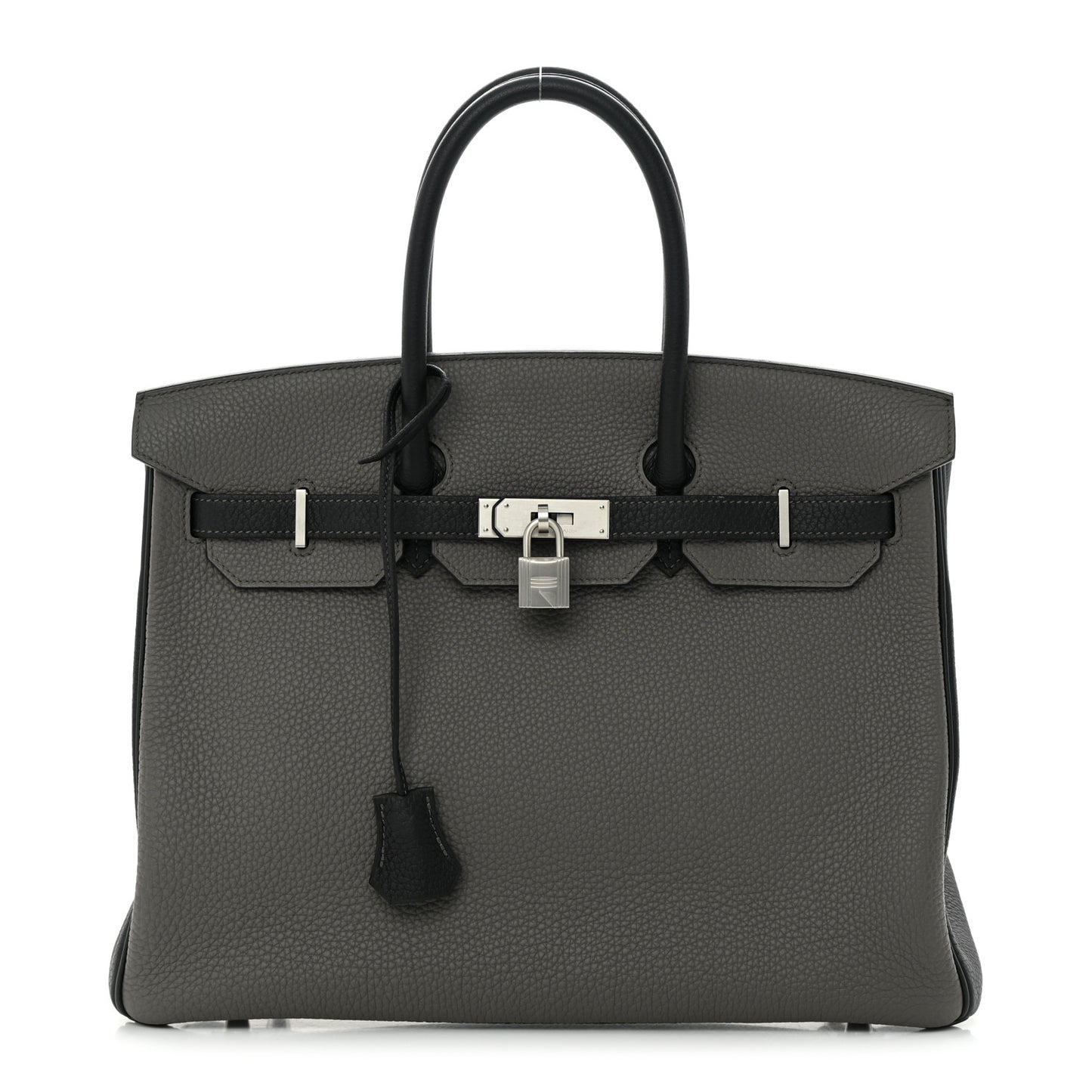 Togo Bi-Color Horseshoe Birkin 35 Etain Black