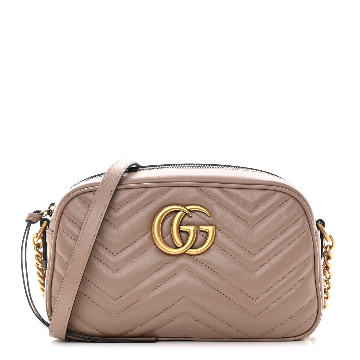 Gucci Calfskin Matelasse Small GG Marmont Chain Shoulder Bag Porcelain Rose 1 of 15