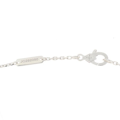 Van Cleef & Arpels 18K White Gold Chalcedony Vintage Alhambra Pendant Necklace 5 of 6