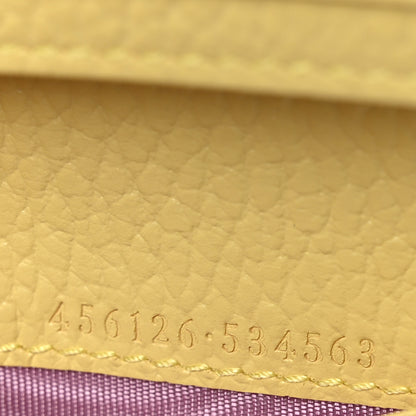 Gucci Dollar Calfskin Bi- Color GG Marmont Card Case Oatmeal Banana 7 of 8
