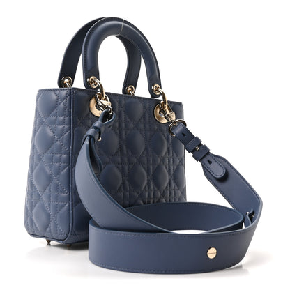 Christian Dior Lambskin Cannage Small My ABCDior Lady Dior Blue 3 of 11